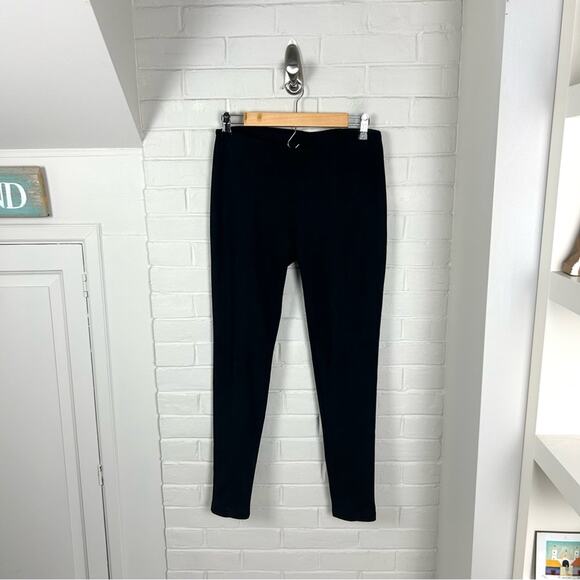 Calvin Klein Black Faux Suede Seam Front Pull On Waist Skinny Pants Size S - Picture 1 of 7